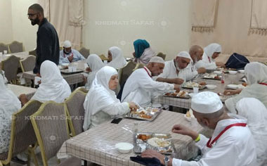 Our whole Umrah group has dinner after performing
