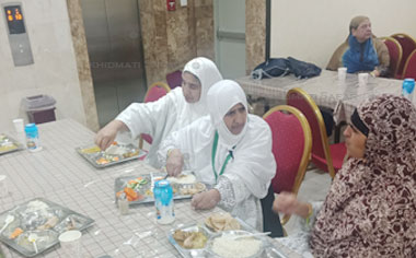 Women`s Umrah Group having their dinner