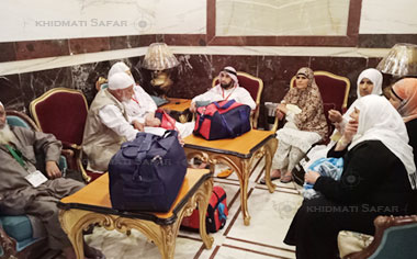 Our Umrah Pilgrims in the Hotel at Makkah leave for Madina